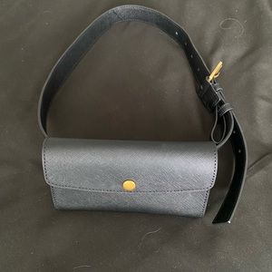 Auxiliary Leather Snap Belt Bag